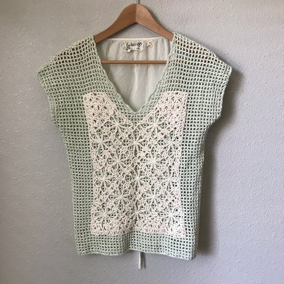 Anthropologie Field Flower Paned Hellebore Sweater - Picture 2 of 5